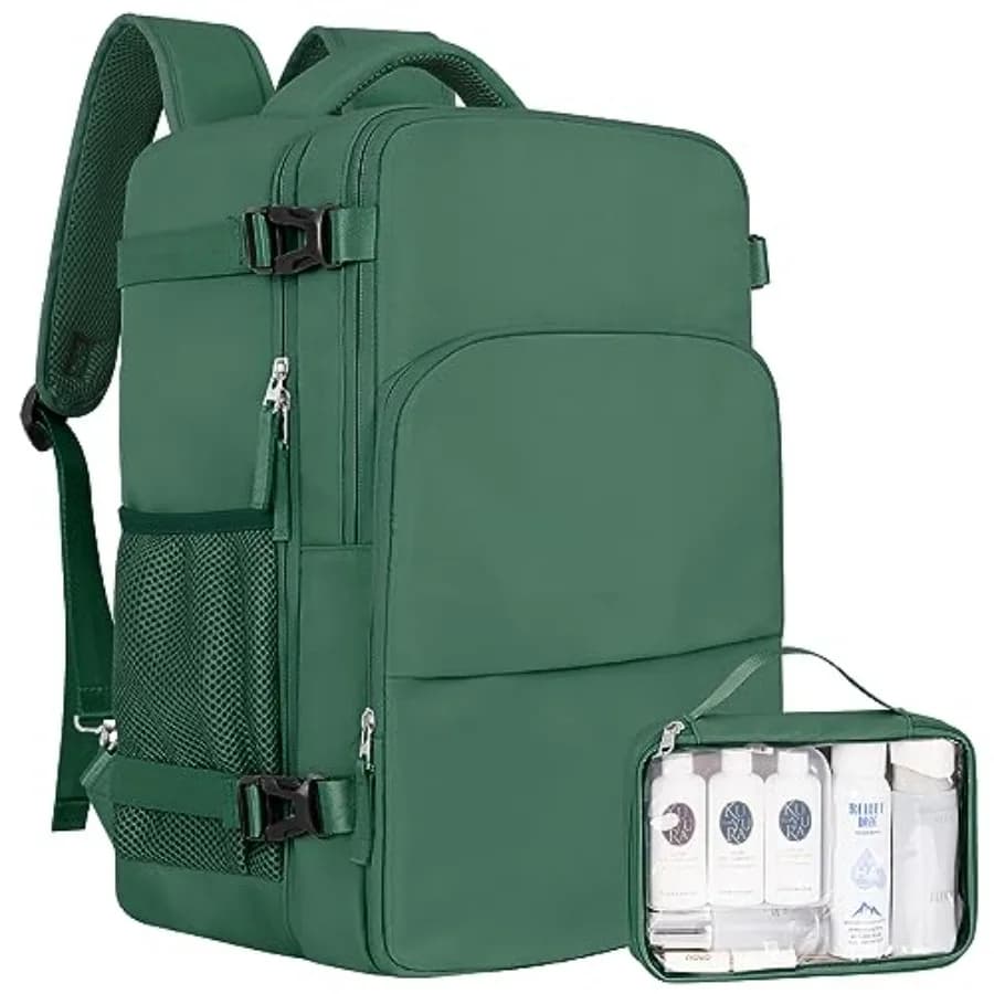 Zaino da viaggio per laptop da donna, dimensioni compatibili con le norme aeree, borsa per laptop da 16 pollici con tasche multiple, zaino da escursionismo, W