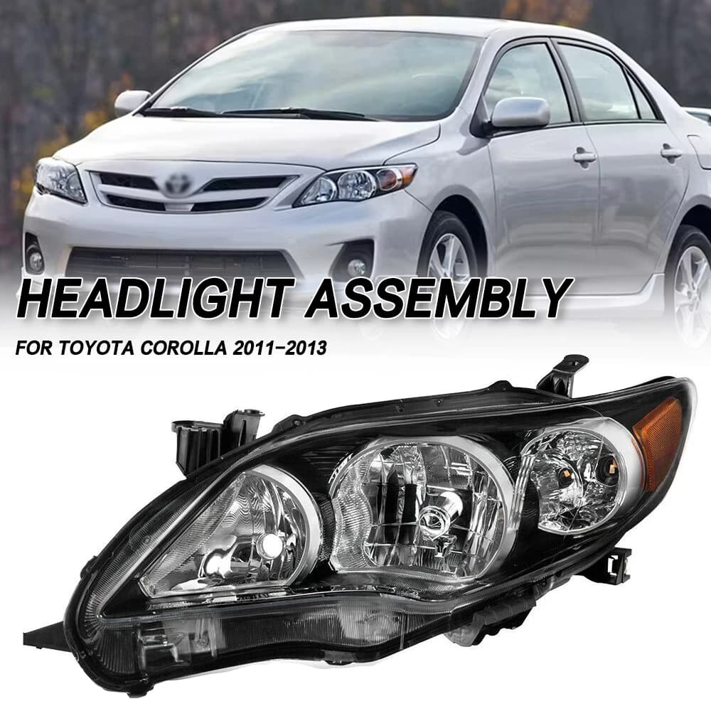 Faro Anteriore per Toyota Corolla 2011 2012 2013, Luce di Guida, Indicatore di Direzione, Alloggiamento Nero, Modelli LE XLE