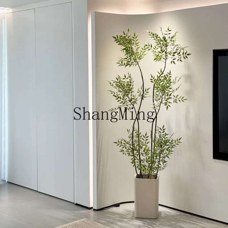 SM Simulazione Pianta verde Soggiorno interno Fiore bionico Albero falso Grande pavimento Pianta in vaso Decorazione del soggiorno