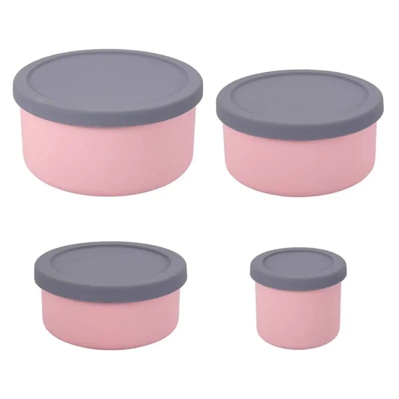 J1UL1N Silicone Food Storage Containers With Lids Leak Proof Space Saving Reusable Meal Prep Airtight Containers For Kitchen