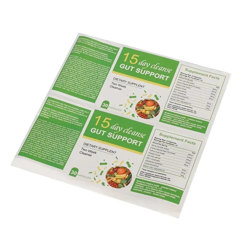 Customized labels for vitamin bottles | Synthetic paper stickers | Labels for packaging waterproof supplements