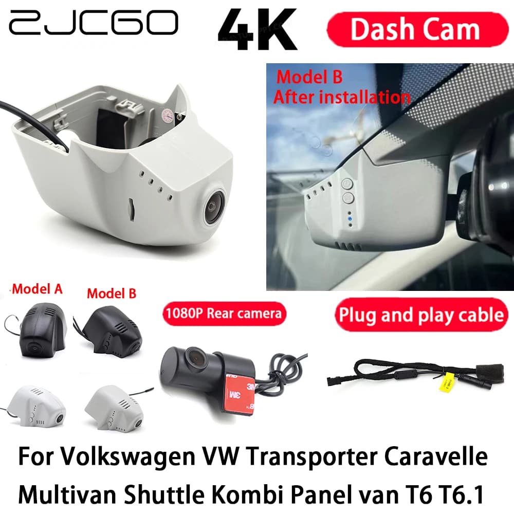 Car recorder 4K Plug and Play Dash Cam for Volkswagen VW Transporter Caravelle Multivan Shuttle Kombi Panel van T6 T6.1