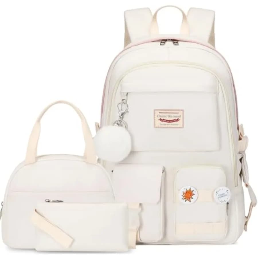 Zaino scolastico per ragazze con borsa per il pranzo, zaini carini per ragazze, zaino porta libri, zaini per adolescenti