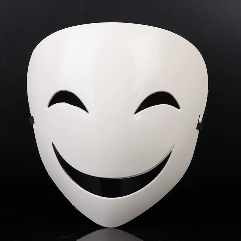 Maschera da sorriso bianca unisex per adulti Anime giapponese Black Bullet Hiruko Casco visibile Puntelli per costumi cosplay Collezione regalo di Halloween