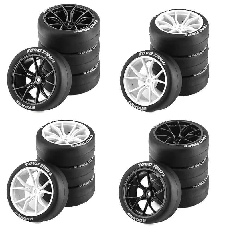 RC 4 pezzi Unlimited Drift Car telecomando Pull Rally pneumatico e mozzo ruota per 1/10 RC Car HSP Wltoys 144001 124018 124019 124017