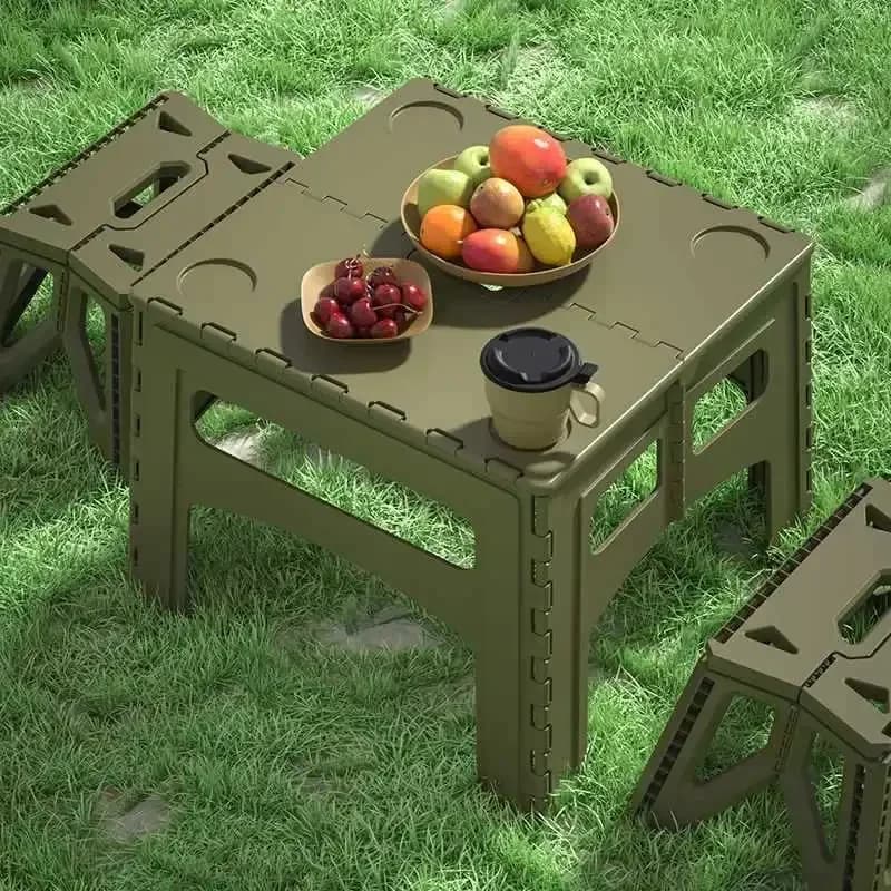 Plastic Folding Table Outdoor Portable Simple Dining Learning Baby Drawing Desk Writing Desks Stool Furniture Gaming Tables