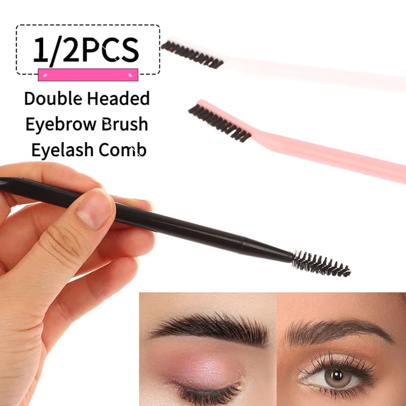 One Or 2pc Double Headed Eyebrow Brush Eyelash Comb Eyebrow Eyelash Shaper Eye Brow Brush For Grooming Brows Reusable Makeup Too
