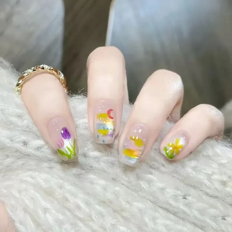 10 pezzi - Unghie finte Cat's Eye indossabili, fatte a mano, staccabili, nuove decorazioni per unghie