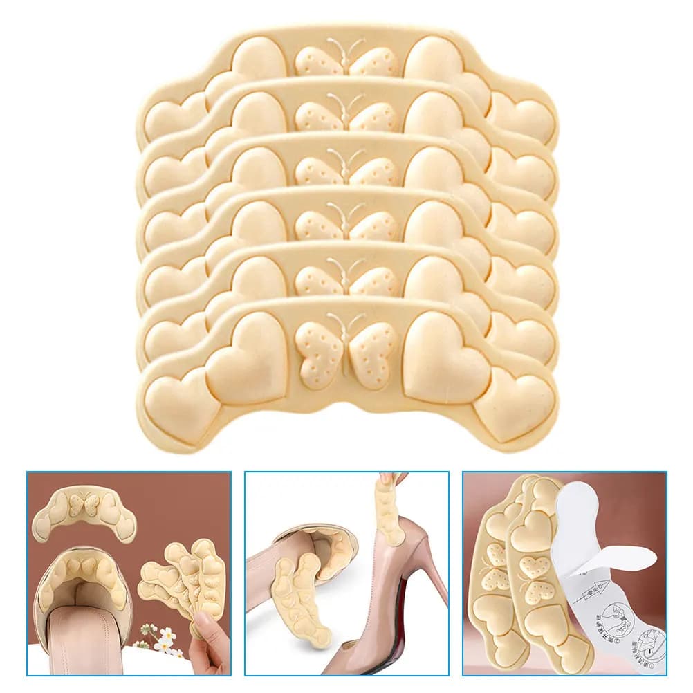 6 Pezzi Cuscinetti per Tallone Resistenti all'Usura per Scarpe con Tacco Alto, Sneakers, Sandali, Stivali, Inserti Ergonomici Antiscivolo Adesivi per Scarpe