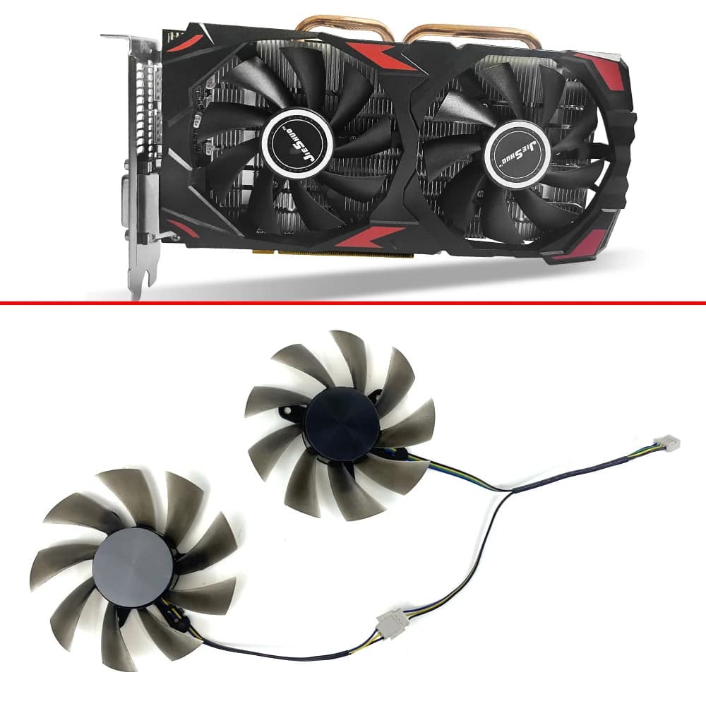 Nuove ventole di raffreddamento a 4pin da 2 pezzi 85MM T129215SU RX580 ventola GPU da 8GB per ventole per schede VIDEO JIESHUO RX580