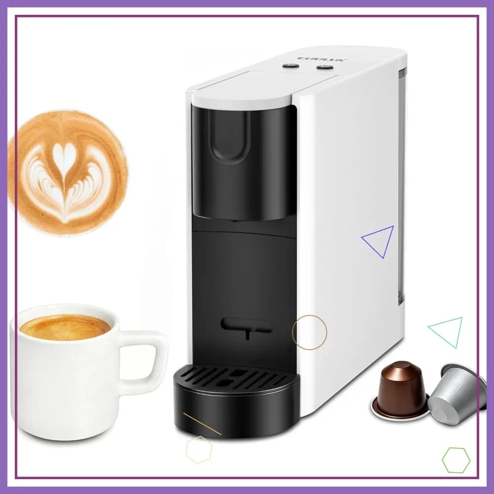 Macchina per Espresso 20 Bar per Capsule Nespresso Original, Compatta Macchina da Caffè Italiana a Pompa per Casa e Ufficio, Bianca