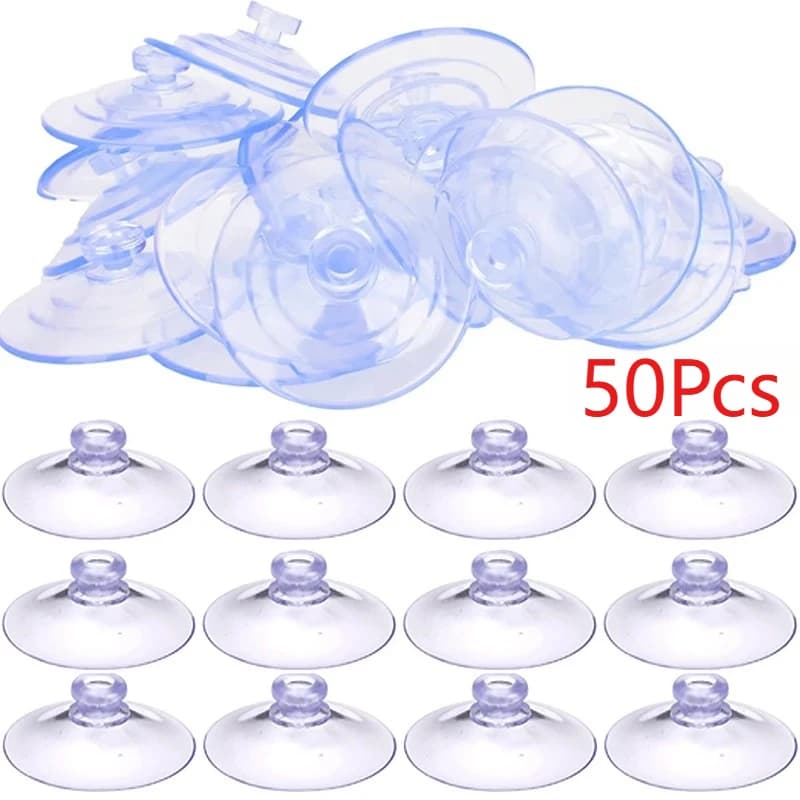 50 Pezzi Ventose Trasparenti in PVC a Forma di Fungo per Vetri e Finestre, Ganci a Vuoto Potenti per Appendere Asciugamani, Decorazione Casa