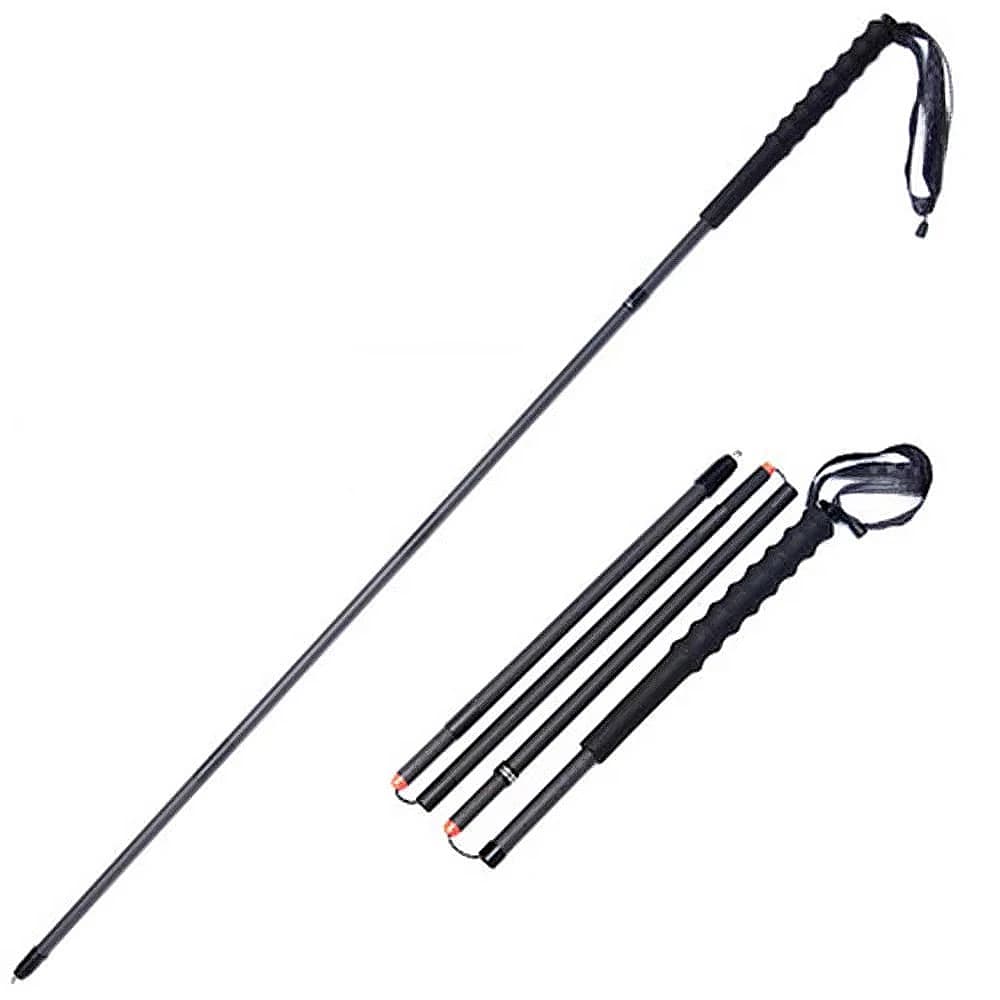 Carbon Fiber Adjustable Trek Stick/Aluminum Alloy 7075, 3 Section Light Trekking Stick for Outdoor Adventures