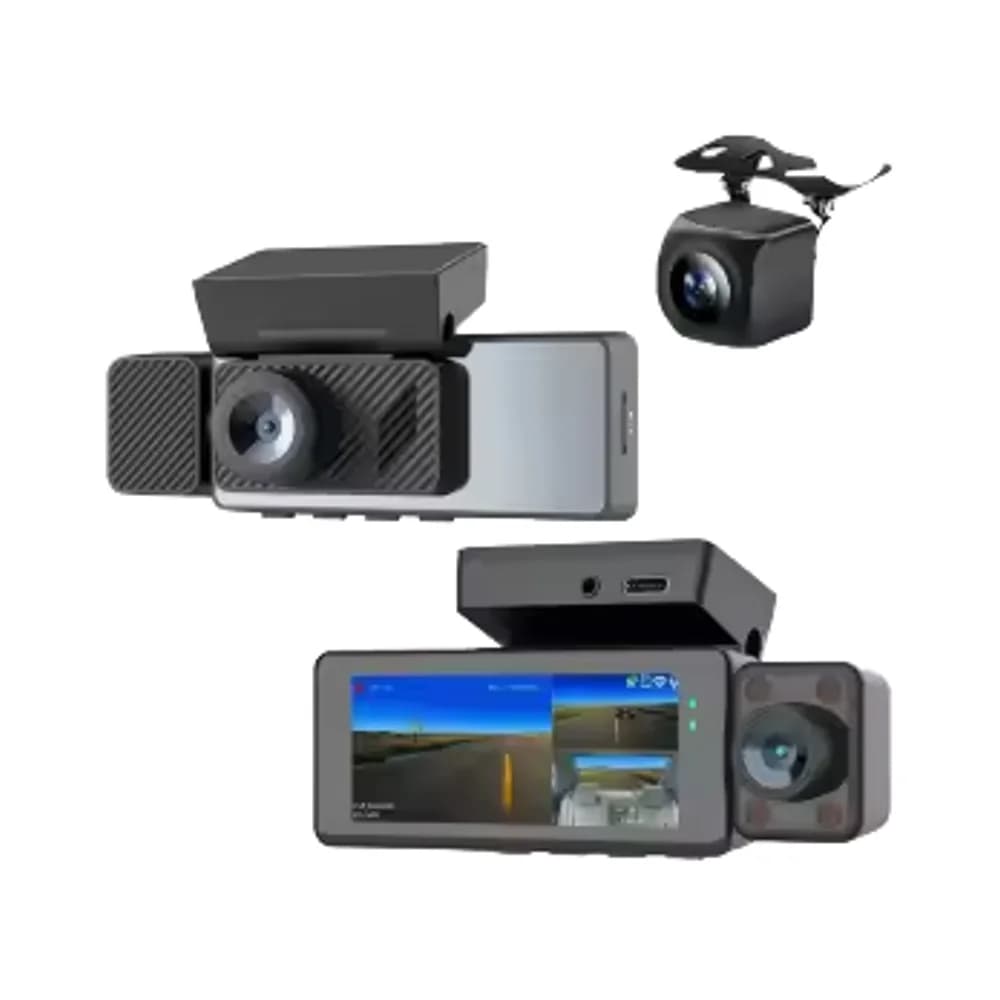 Mini DVR camera for black car with IPS screen, loop recording and assisted parking, 12 months warranty