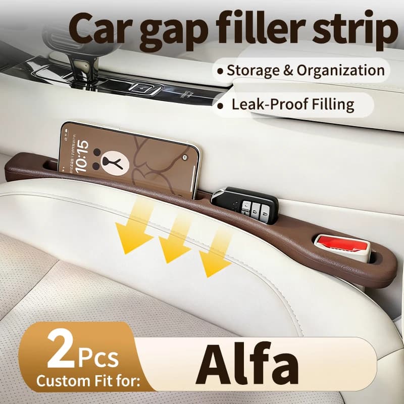 Striscia antiperdita per sedili auto per Alfa Seat Gap Storage Strip, organizer per fessure laterali, striscia per fessure tra i sedili con chiusura morbida per interni auto
