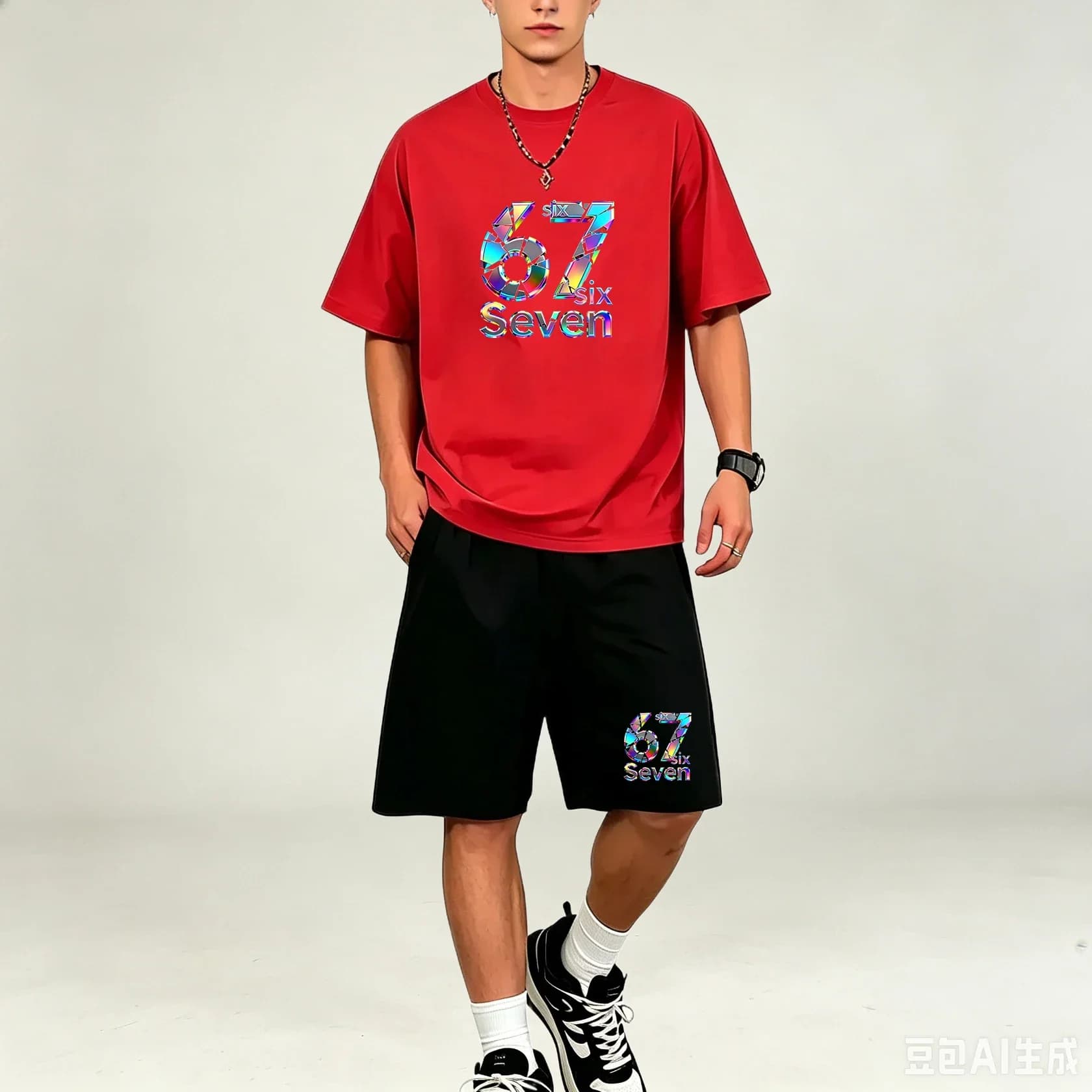 Men T-Shirts Sets Quick Dry 2 Piece Outfit Oversized Print T Shirt Sport Shorts Lightweight Outdoor Workout Street Wear Big Size