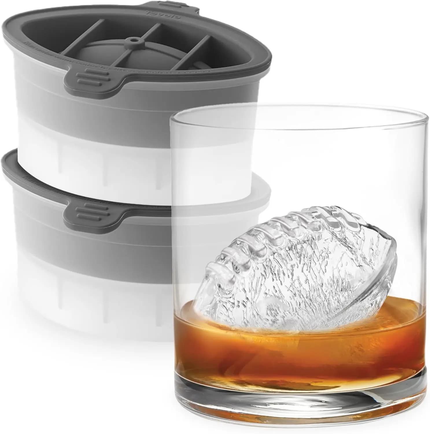 Stampo per cubetti di ghiaccio a forma di pallone da calcio per cocktail e whisky, in silicone senza BPA, lavabile in lavastoviglie, regalo perfetto a tema sportivo