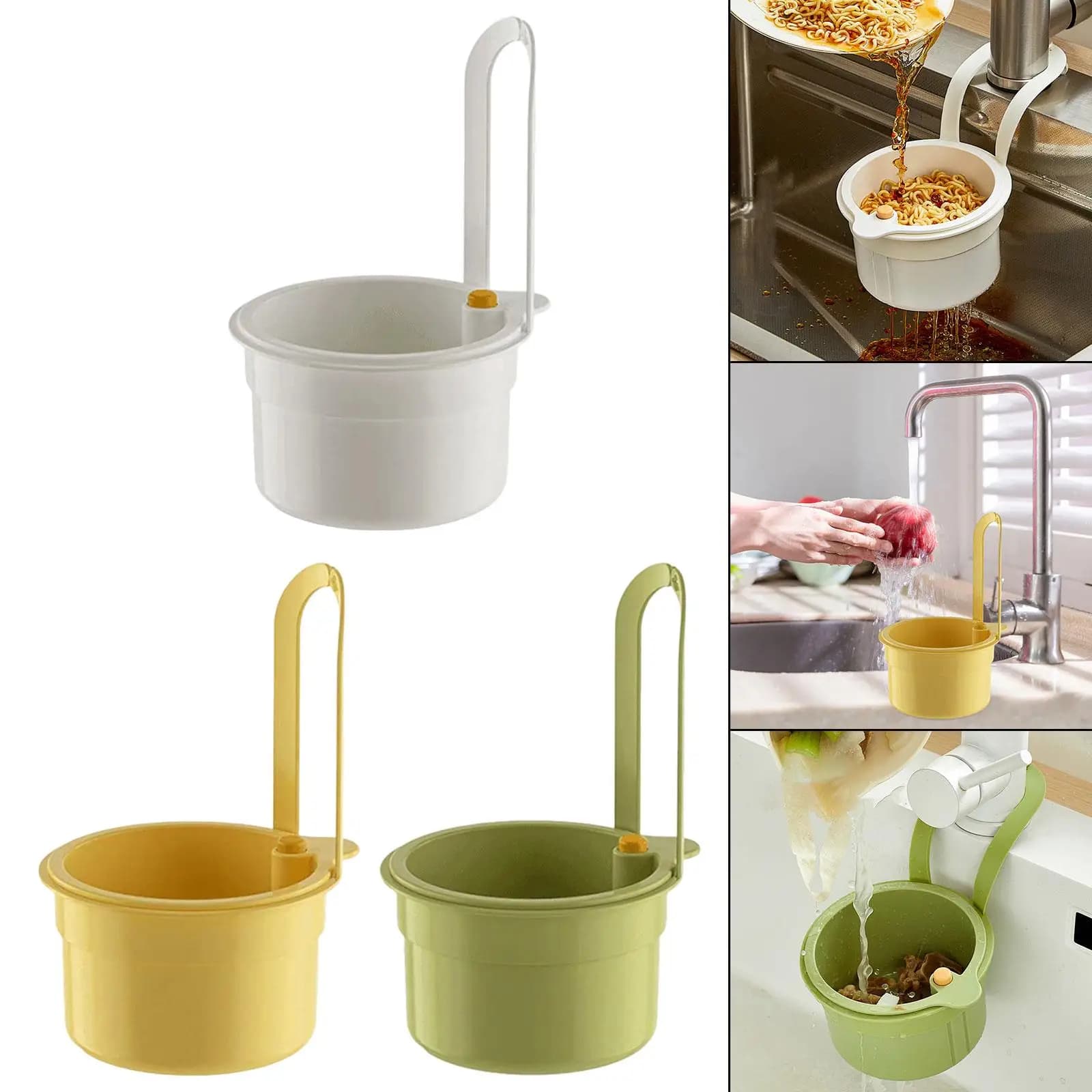 Cestello Scolapiatti per Lavello da Cucina, Scolapiatti Multifunzionale per Frutta e Verdura, Filtro per Rifiuti Alimentari Domestici