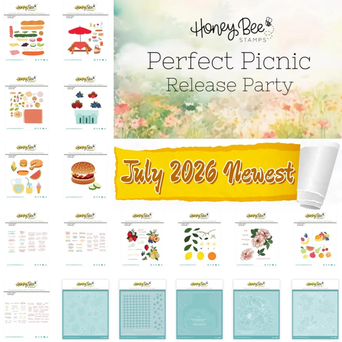 2026 Summer Citrus Picnic Blanket Table Hamburger Metal Cutting Dies Clear Stamps Stencil For DIY Decorating Scrapbook Paper