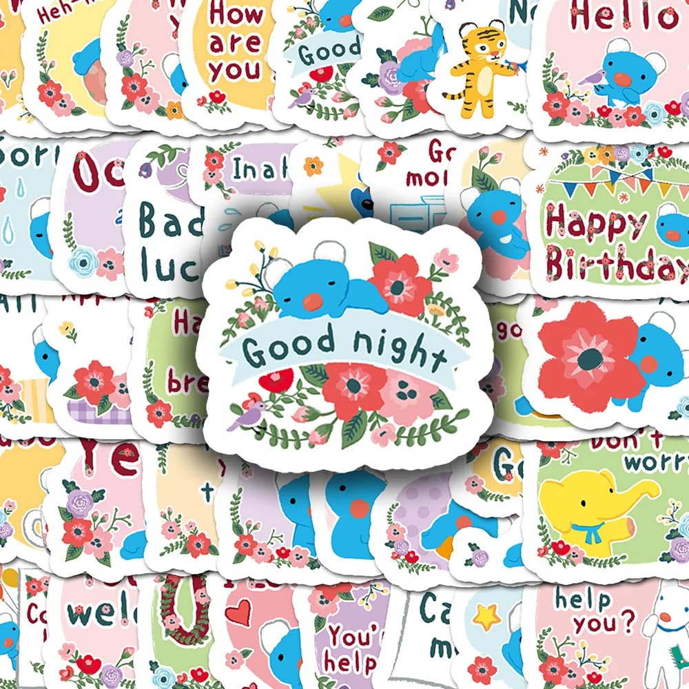40 pz Kawaii Penelope's visita saluto frase Adesivi Decorazione Decalcomanie Impermeabile FAI DA TE Laptop Impermeabile Adesivo Carino per I Bambini