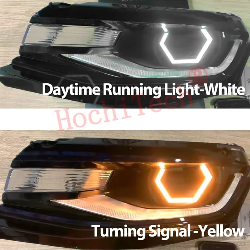 Hex 5-Side LED Halo Rings DRL Amber Turn Signal Light No Error Angel Eye For Motorcycle Car Retrofit 70mm 80mm 86mm 90mm