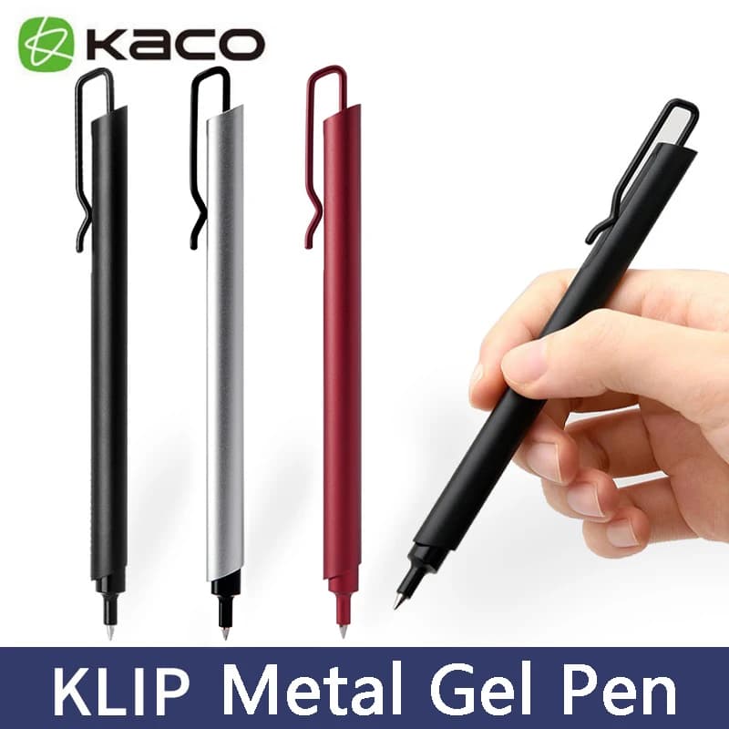 Kaco Metal Gel Pen 0.5MM ricariche di inchiostro nero penne a sfera di lusso Business Signature stylos portapenne Design forniture di cancelleria