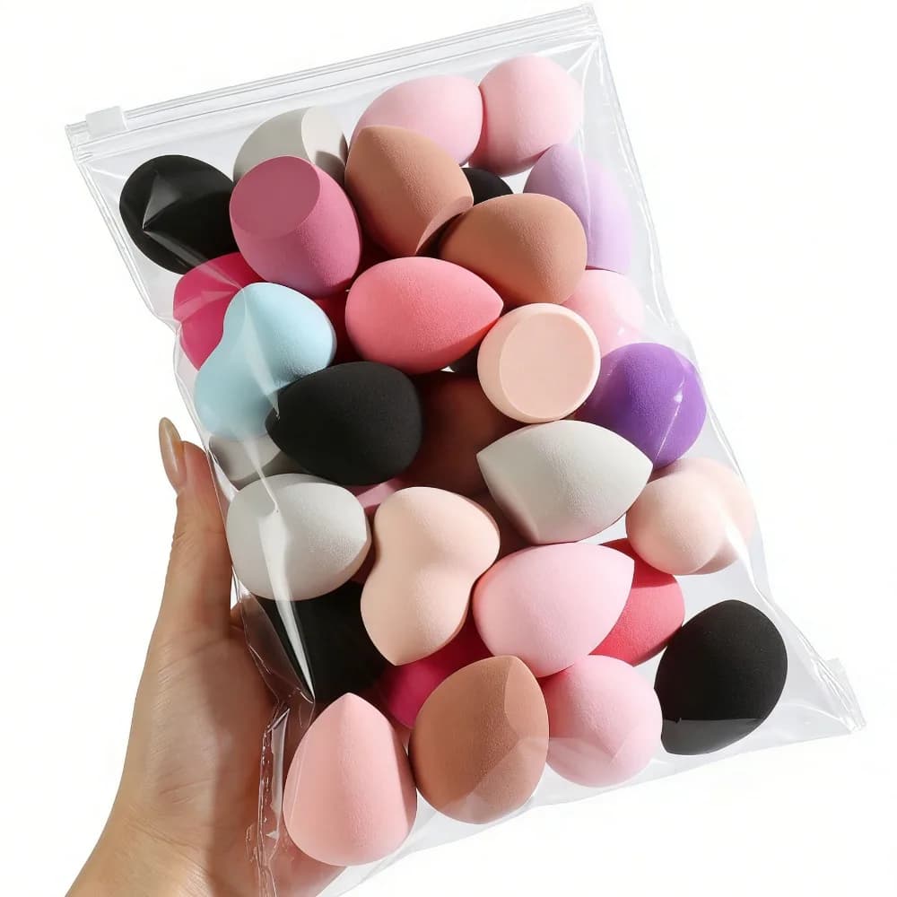 Medium Makeup Sponge Size 6/12/24/36/60 Pieces, Color and Casual Shape, Liquid Background Blender, Cream, Powder, Cosmetic Tool