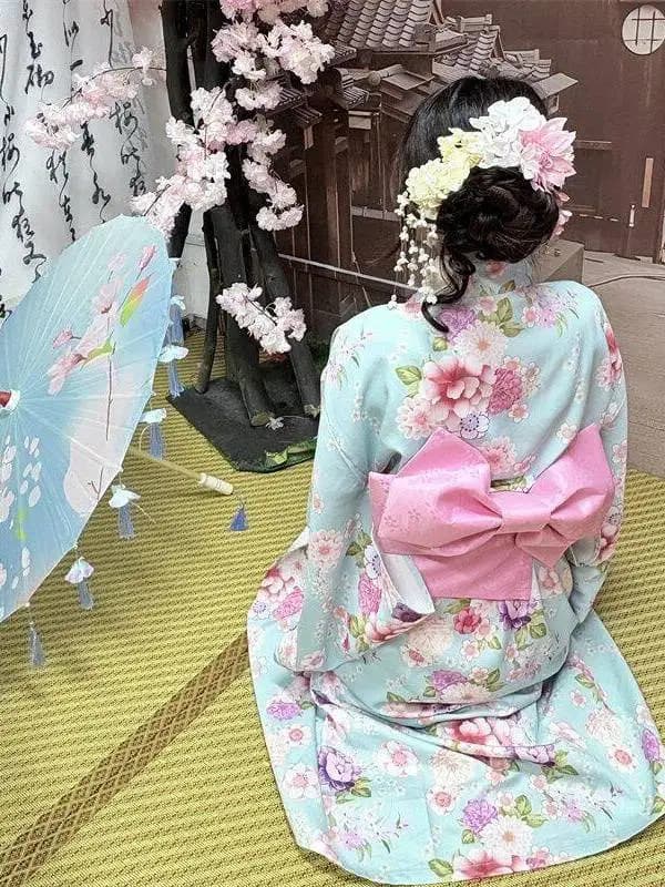 Abito Fotografico in Stile Kimono Tradizionale Giapponese, Vestaglia alla Moda per Giovani Donne, Materiale in Poliestere, Esclusiva Online