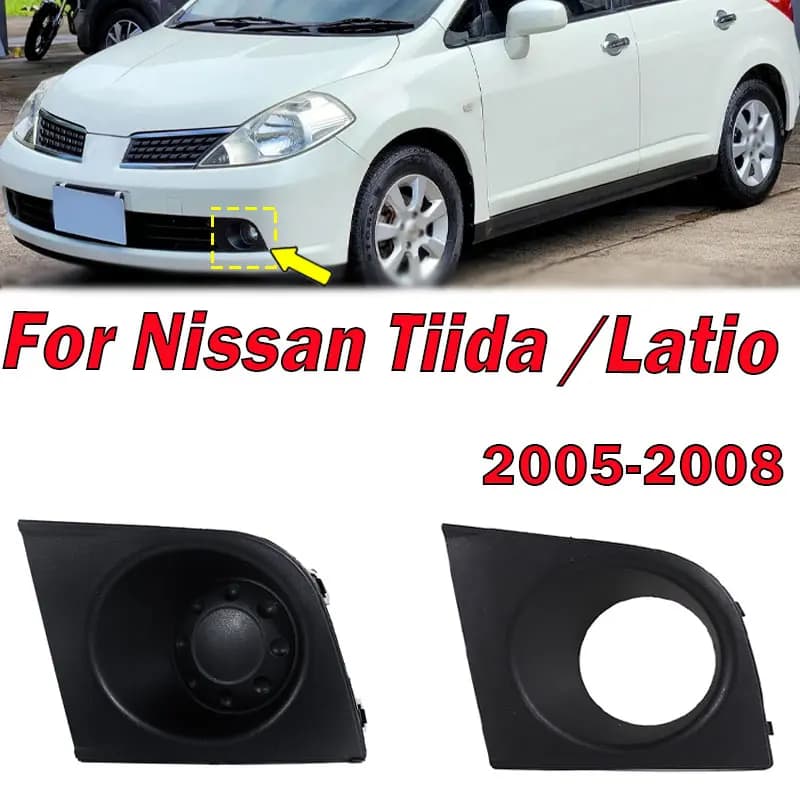 Per Nissan Tiida Latio 2005 2006 2007 2008 Auto Paraurti Anteriore Sinistra Destra Lampada Della Nebbia Decorare Telaio di Copertura Impermeabile Accessori Auto