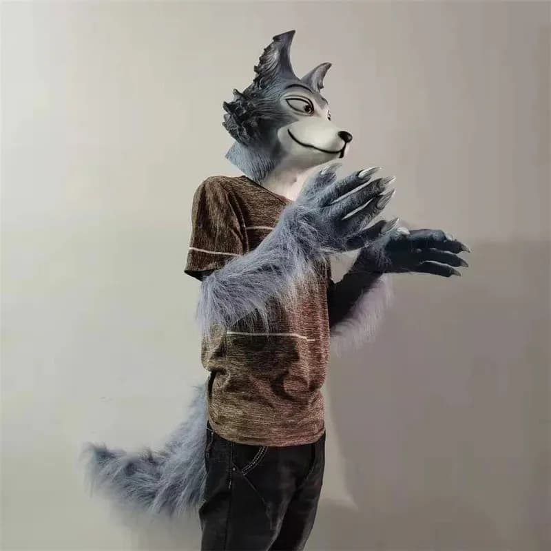 NewAnime Legoshi Beastars Lupo Maschera Cosplay Animale Maschere in lattice Halloween Masquerade Party Costume Guanti Coda Puntelli2025