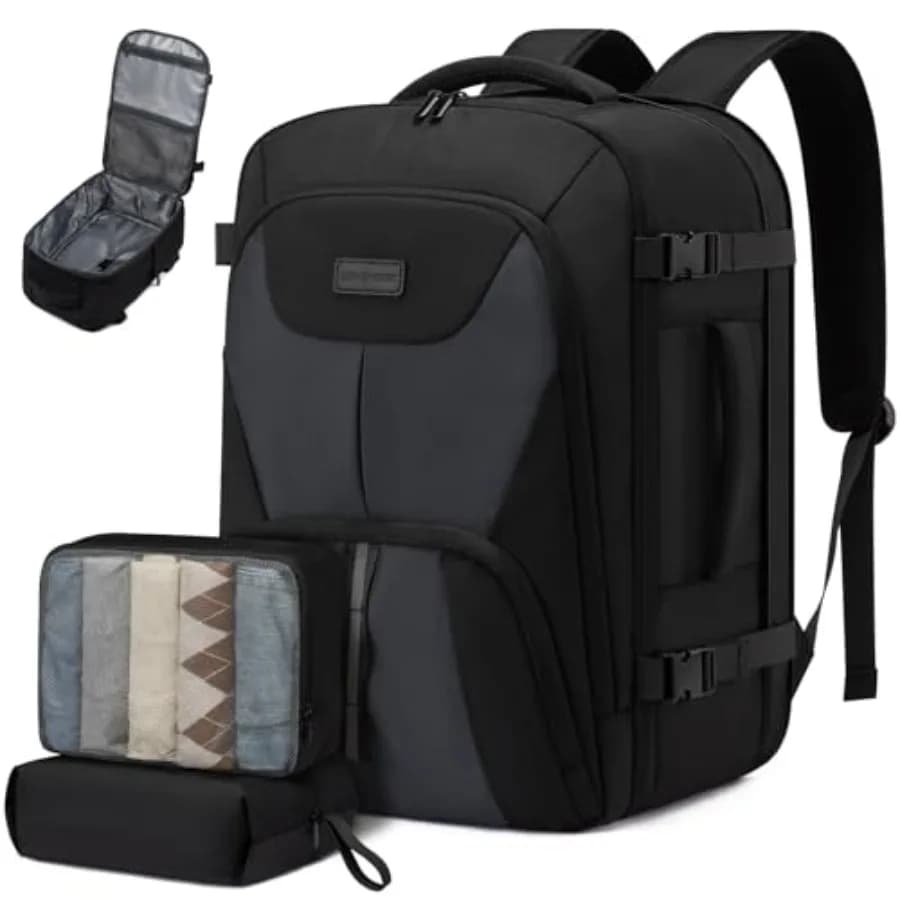 Zaino da Viaggio Espandibile 40L per Uomo e Donna, Zaino per Laptop Extra Large, Resistente all'Acqua, Durevole, Approvato TSA per Compagnie Aeree