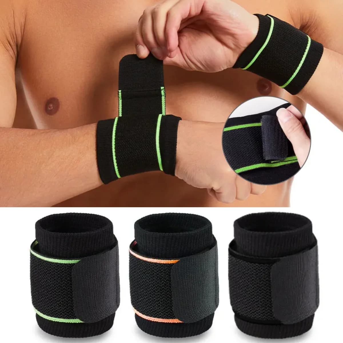 1pc braccialetto fasciatura compressione mano sport protezione per il polso avvolgente supporto per il polso regolabile palestra fitness cinturini da polso protezione tutore