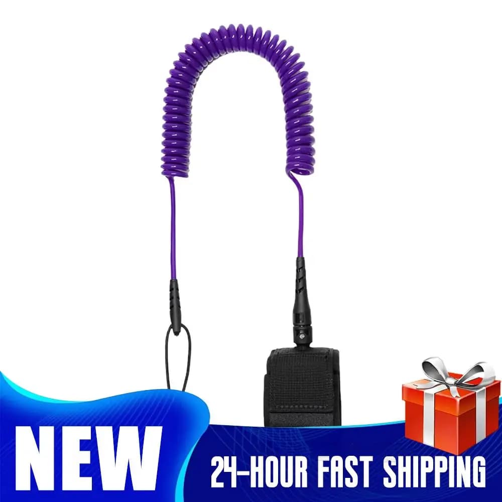 Coiled SUP Leash Stand Up Paddle Board Leg Rope Surfboard Leash for Paddleboard Shortboard Longboard Watersports Accessory