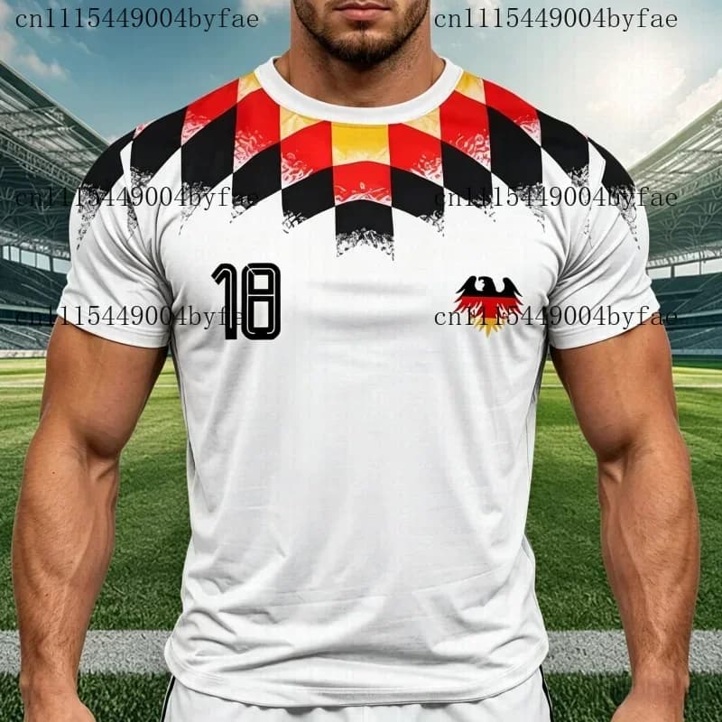 2026 Germany National Flag Print T Shirt for Men Outdoor Jersey Sports Tops Casual Loose Short Sleeve Summersports Beach Wear