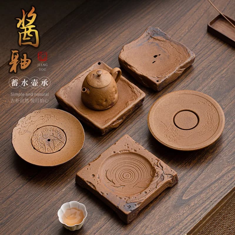Water Storage Kettle Imitation Antique Coarse Pottery Dry Soaking Table Dried Fruit Plate Teapot Teacup Tray Tea Tray Tea Table