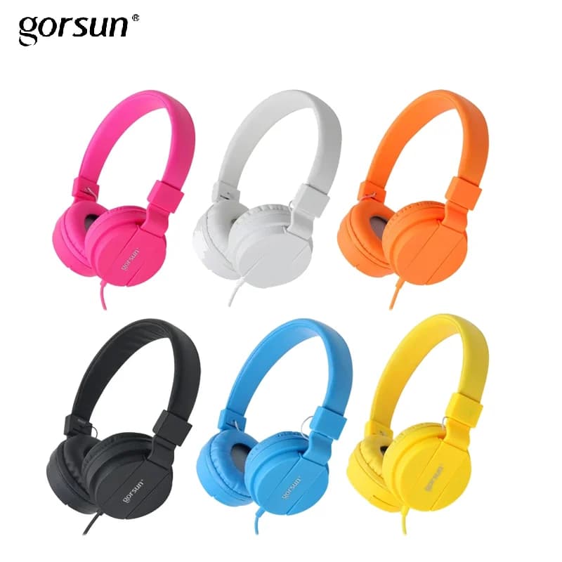 Gorsun GS778 cuffie cuffie per basso per bambini Stereo per adulti pieghevole 3,5mm AUX Super Sound per telefono MP3 MP4 nessuna ricarica bianco nero
