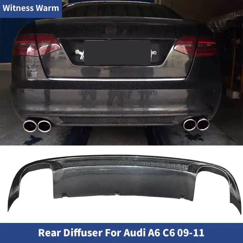 Spoiler per labbro diffusore paraurti posteriore Frp in fibra di carbonio per Audi A6 C6 Splitters Sline Style 2009 2010 2011