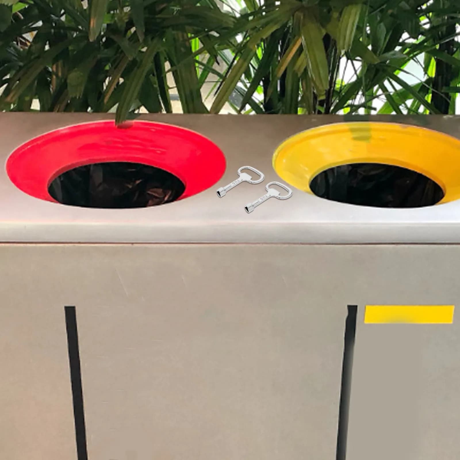 6 Chiavi Triangolari in Lega di Zinco per Contenitori della Spazzatura, Cassetta dei Rifiuti Comunitaria Esterna, Contatore dell'Acqua, Strumento Elettrico