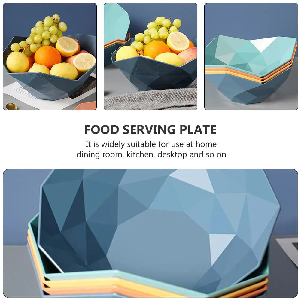 1Pcs Multifunctional Irregular Fruit Tray Snack Plate Dried Fruit Storage Bowl Large Capacity Portable Sundry Tray for Kitchen
