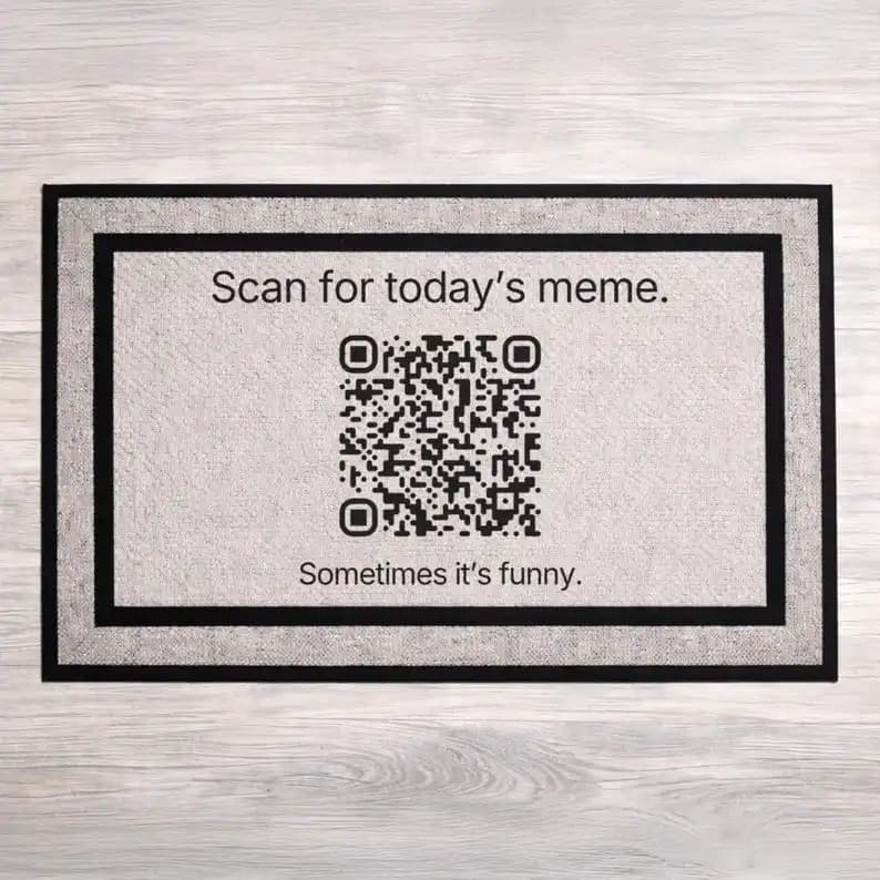 Funny Doormat Scan QR Code Welcome Mat Customized Your QR Code Design Rugs New Meme Every Day Stylish Unique Housewarming Gift