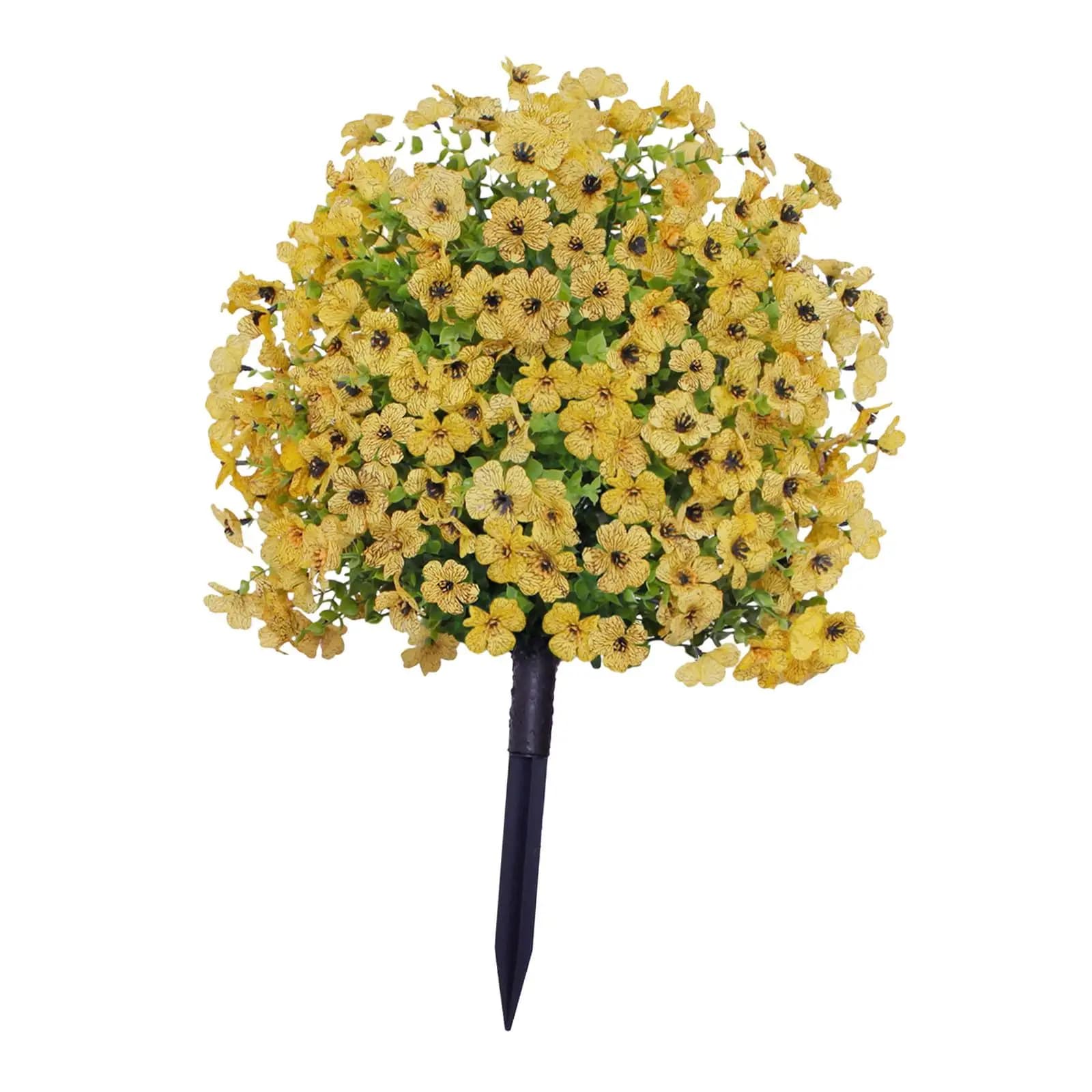 Garden Stake with Artificial Violet Flower, Decorative Plant for Home And Events