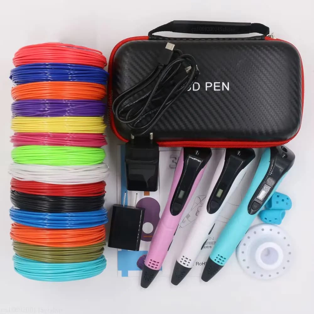 3D Drawing Pen with LCD Screen For Children,With PLA Filament Power Adapter Storage Box,Suitable For Christmas Birthday Gift