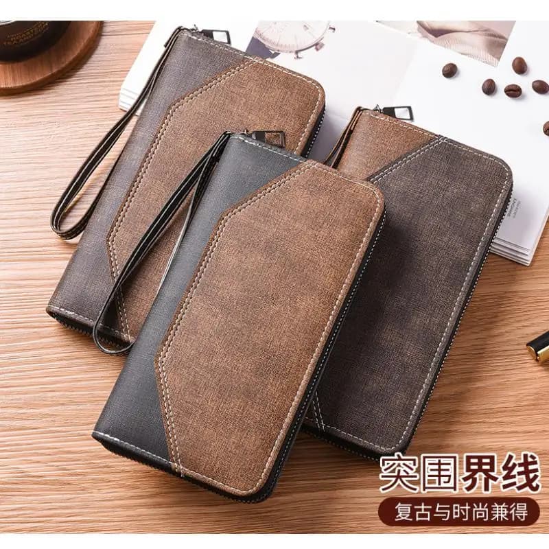 Business Clutch Multi-Card Card Holder Phone Bag Pu Leather Men'S Wallet For Travel Companion Gift Option Everyday Carry