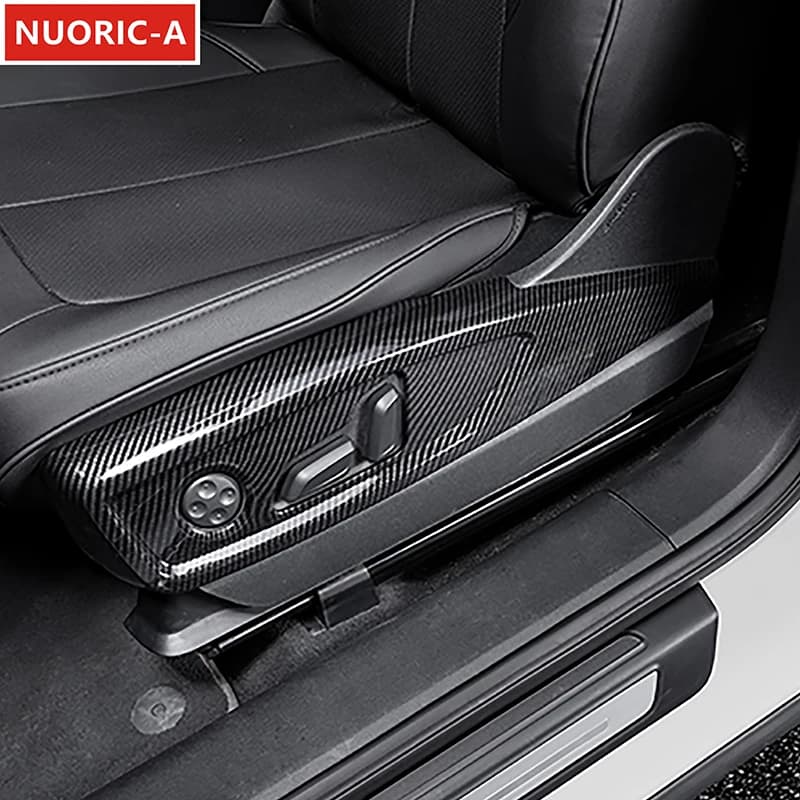 Colore della fibra di carbonio Seggiolino auto Pulsante di regolazione laterale Pannello Telaio di copertura Trim per Audi Q5 FY 2018-2022 Accessori interni Adesivi