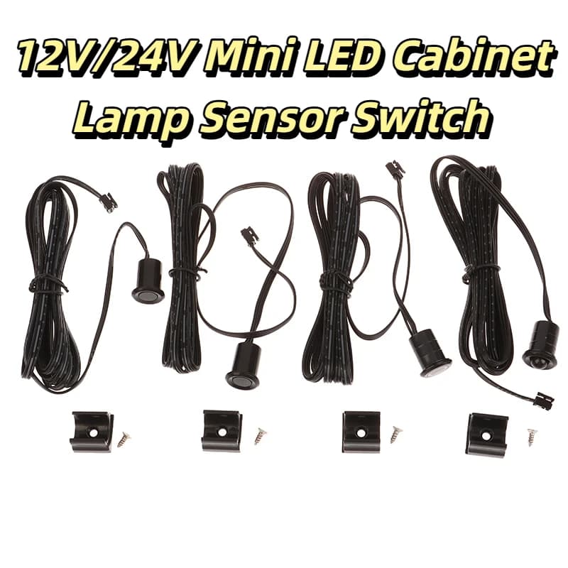 Interruttore sensore mini lampada per armadio LED 12V/24V - Touch/spazzata manuale/movimento PIR/controllo ON/OFF porta | Uso armadio da cucina
