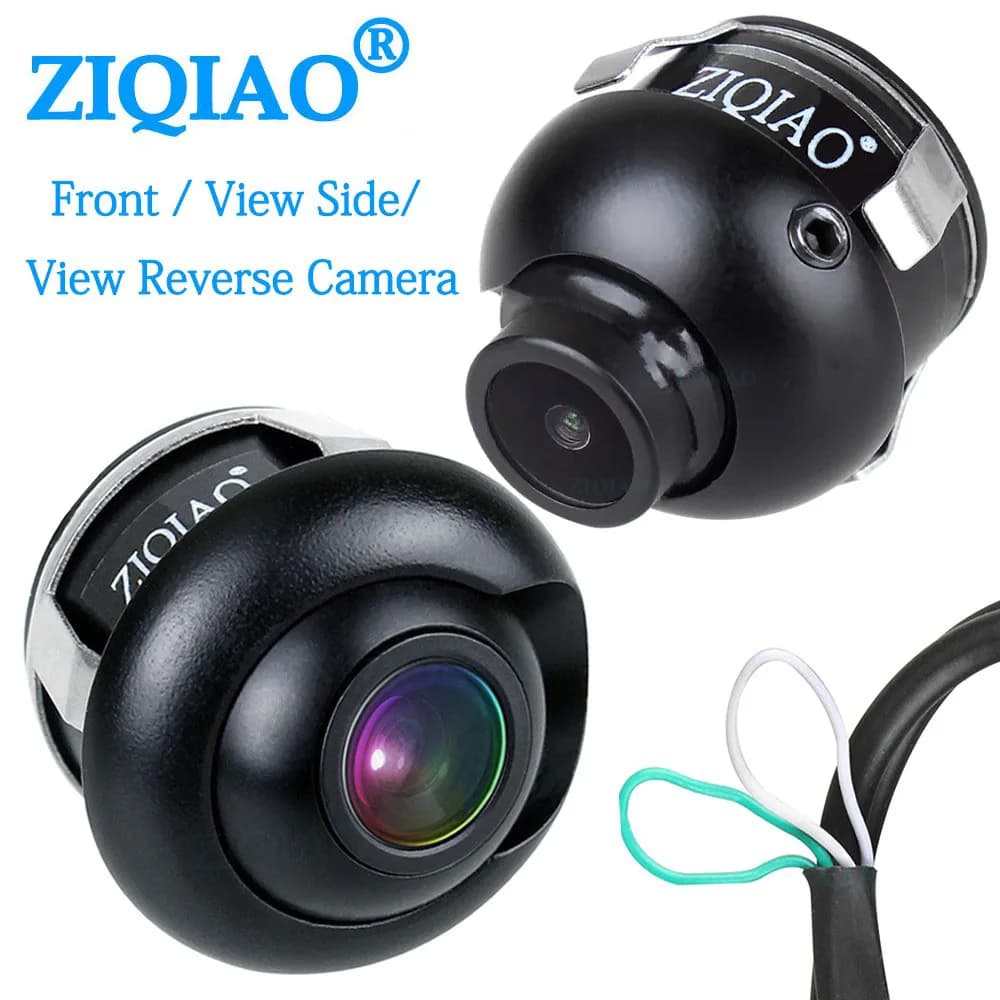 Telecamera Anteriore e Laterale ZIQIAO HD 360° per Retromarcia ° Telecamera Posteriore per Auto con Visione Notturna Rotante e Impermeabile