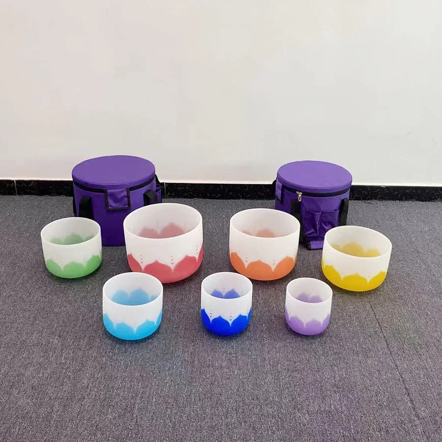 Tibetan Alchemy Quartz Sound Bowl Set Chakra Healing Crystal Singing Bowls