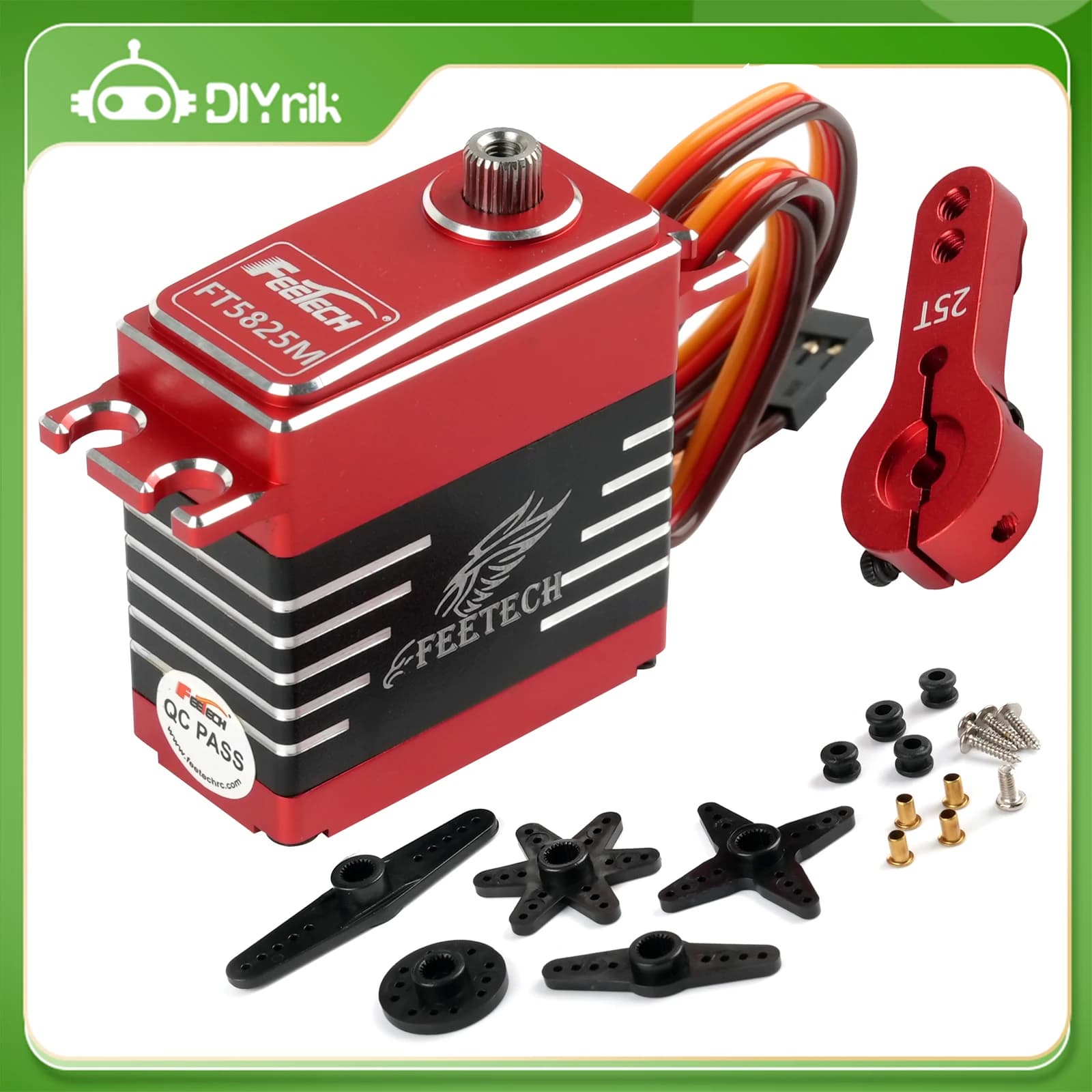 25KG FT5825M Servo digitale RC 180 gradi 7.4V Guscio in metallo Acciaio Gear 25T Braccio per 1/8 1/10 Auto Crawler Buggy Crawler Elicottero