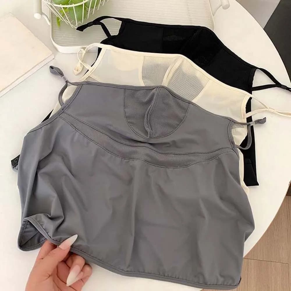Cycling Ice Silk Neck Sunscreen Mask Elastic Solid Color Face Sun Protection Lightweight Thin Breathable Sunshade Mask Women