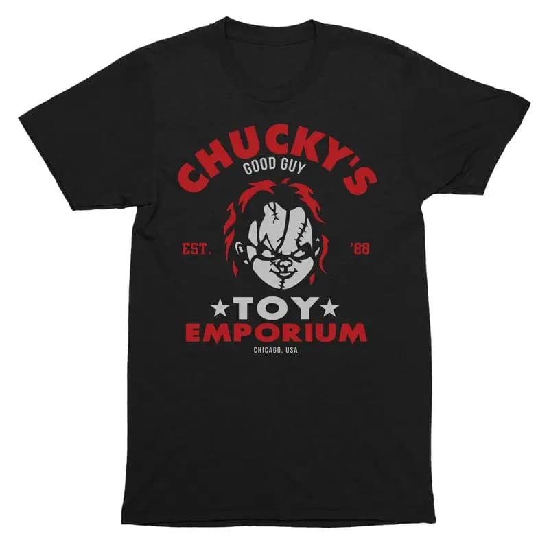 Chucky's Toy T Shirt Adulti Divertente Parodia di film di Halloween Cultura pop da uomo